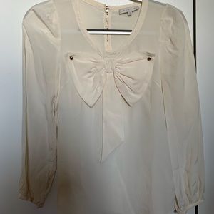 Sandro white silk blouse size 1
